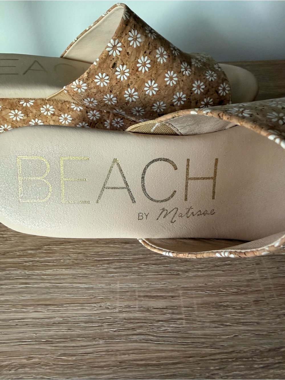 Beach by Matisse Terry Daisy Cork Platform Slide Sandals 9 - Picture 4 of 5
